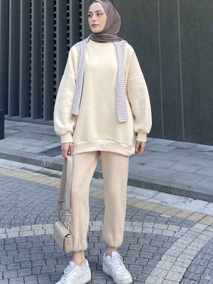 Bisiklet Yaka Oversize Sweat