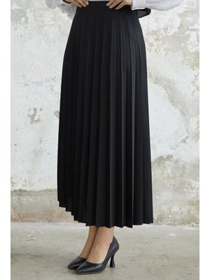 Siyah Luisa Beli Lastik Piliseli Etek Siyah Luisa Beli Lastik Piliseli Etek