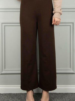 Kahverengi Bol Paça Pantolon