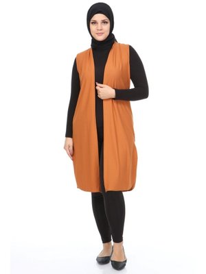 Taba Uzun Buyuk Beden Yelek Kadin Hermevsim