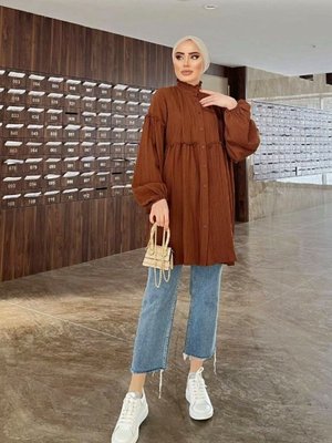 Oversize Uzun Müslin Gömlek Oversize Uzun Müslin Gömlek