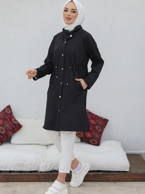 Çıtçıtlı Scuba Kap Siyah