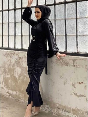 Balık Model Saten Abiye Elbise Balık Model Saten Abiye Elbise