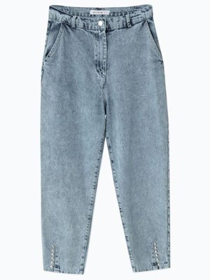 Mavi Paçası Zımbalı Kot Pantolon