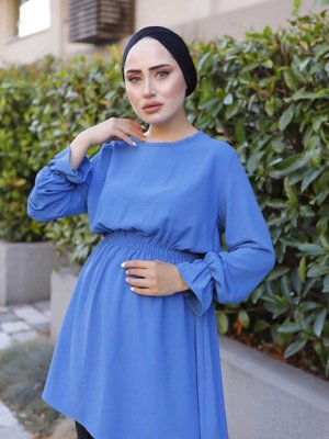 Bel Büzgü Detaylı Ayrobin Tunik