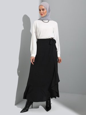 Siyah Volan Detaylı Aerobin Etek Siyah Volan Detaylı Aerobin Etek