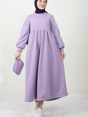 Oversize Sweat Elbise Lila Oversize Sweat Elbise Lila