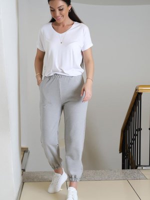 Gri Paçası Lastikli Eşofman Altı