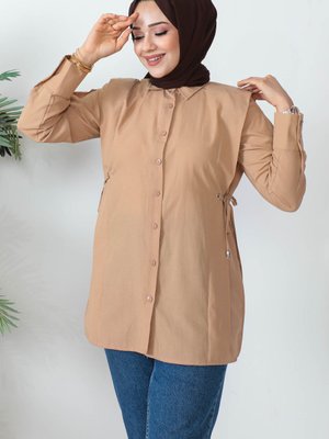 Bisküvi Kuş Gözlü Terikoton Gömlek