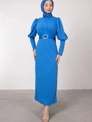 Kalem Taş Tokalı Kuşaklı Abiye Elbise