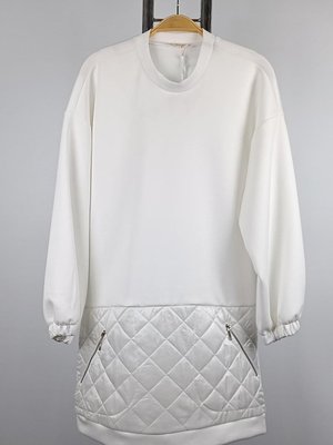 Kapitone Sweatshirt Beyaz Kapitone Sweatshirt Beyaz