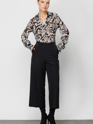 Siyah Geniş Paça Pantolon