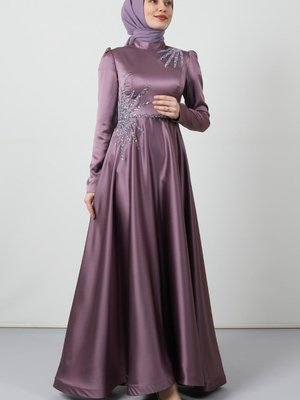 Etek Ucu Tarlatanlı Abiye Lila