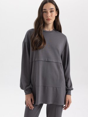 Regular Fit Bisiklet Yaka Uzun Kollu Tunik