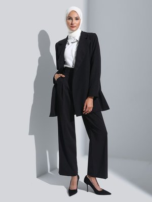 Kuşak Detaylı Ceket Siyah