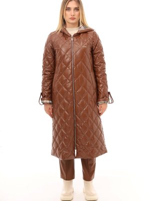 Deri Kapitone Kaban Burbry Astarlı Taba