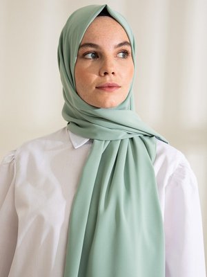 Su Yeşili Medine İpeği Şal