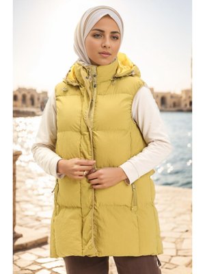 Sarı Kapüşonlu Şişme Yelek