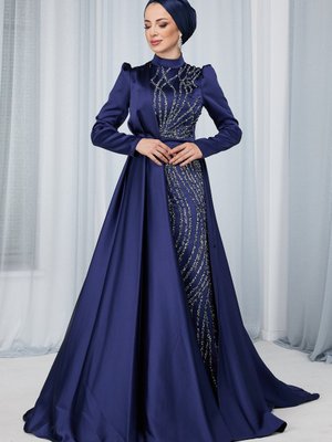 Lacıvert Abiye Elbise