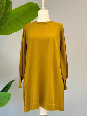Merserize Bilek Detaylı Basic Tunik Fıstık Yeşili
