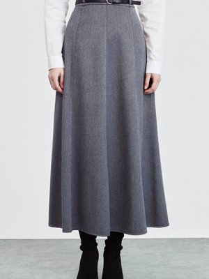 Kemerli Kloş Etek Lacivert