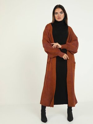 Balon Kol Uzun Boy Hırka Selanki Örme Balon Kol Uzun Boy Hırka Selanki Örme