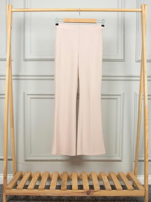 Krem İspanyol Paça Kumaş Pantolon