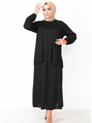 Büyük Beden Piliseli Etek Tunik İkili Takım Büyük Beden Piliseli Etek Tunik İkili Takım