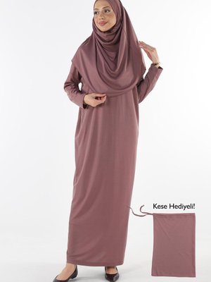 Parça Kaymaz Başörtülü Namaz Elbisesi Parça Kaymaz Başörtülü Namaz Elbisesi
