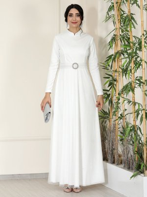 Ekru Beren Abiye Elbise