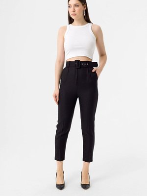 Siyah Pensli Yüksek Bel Yün Efekt Pantolon Siyah Pensli Yüksek Bel Yün Efekt Pantolon