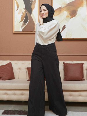 Denim Pantolon Etek Siyah