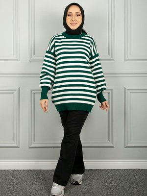 Zümrüt Çizgili Tunik