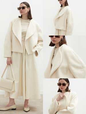 Jacqueline Kısa Kaşe Kaban Ekru