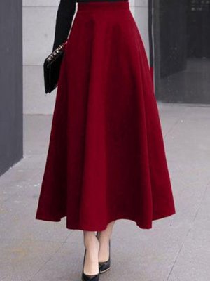 Puf Scuba Kloş Etek Bordo Puf Scuba Kloş Etek Bordo