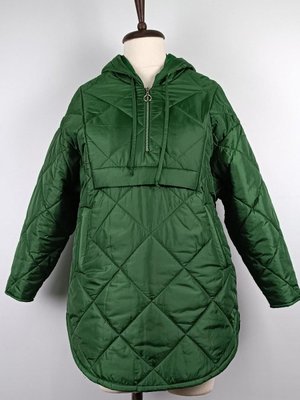 Fermuarlı Kapitone Mont Zümrüt