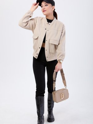 Tas Cepli Kaşe Bomber Ceket