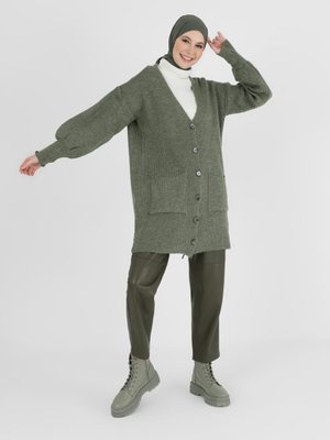 Balon Kol Yumuşak Triko Hırka Çağla Yeşili