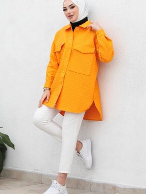 Kapitone Mevsimlik Ceket Sarı