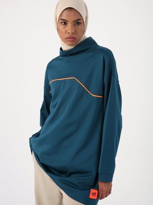 Yeşil Neon Detaylı Oversize Sweat Tunik