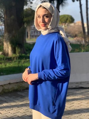 Saks Düşükkol Oversıze Sweat