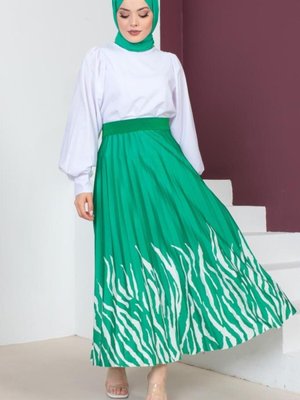 Desenli Etek Yeşil
