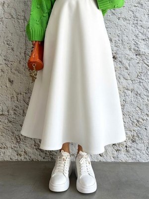 Puf Scuba Beyaz Etek