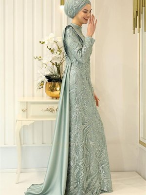 İclal Abiye Elbise Mint