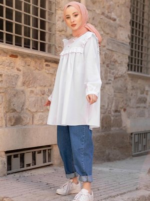 Hakim Yaka Önü Pileli Tunik