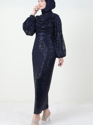 Payet Degaje Elbise Lacivert Payet Degaje Elbise Lacivert