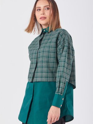 Katmanlı Zümrüt Tüvit Gömlek