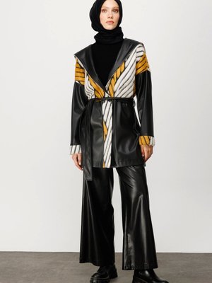 Deri & Özel Peluş Ceket Sarı