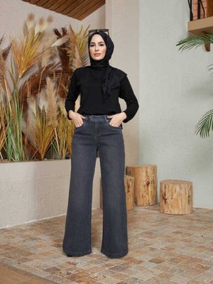 Bol Paça Pantolon Koyu Gri