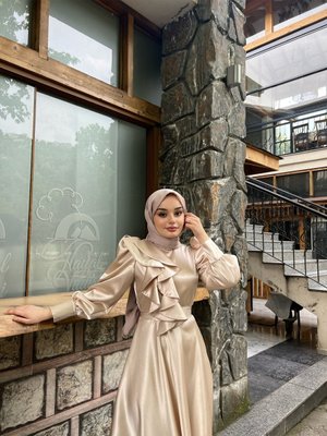 Milena Abiye Elbise Bej Milena Abiye Elbise Bej